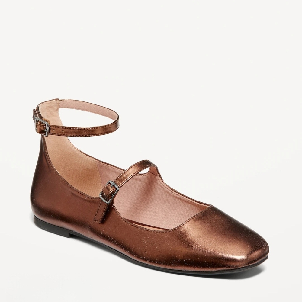 Old Navy Bronze Square Toe Ballet Flats 9